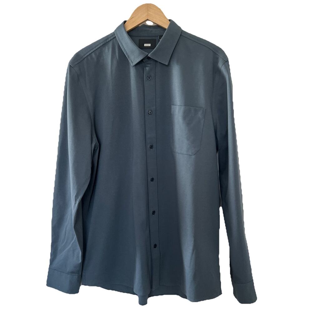 NWT Away Travel The Anywhere Shirt Mens Large Button Up Slate Blue Business Work
